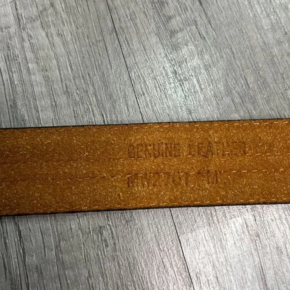 GENUINE Leather Neutral Tone Brown Tan Textured Belt Medium